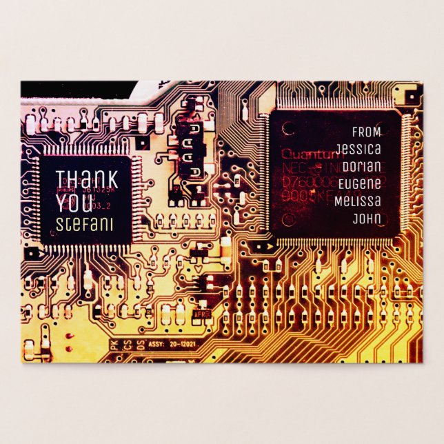 Carte Dorée Circuit imprimé art électronique en or rose (Intérieur)