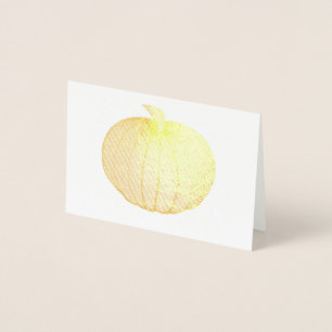 Carte Dorée Citrouille de récolte d'automne Halloween Thanksgi