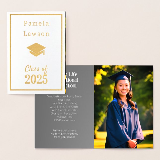 Carte Dorée Classe moderne de 2025 - or (Affichage)