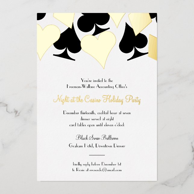 Carte dorée clinquante convient pour un gala ou un (Recto)