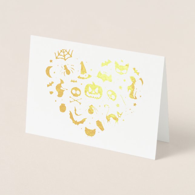 Carte Dorée Coeur d'Halloween (Devant)