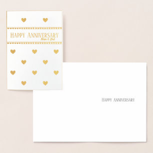 Carte Dorée Coeur d'or 50e anniversaire mariage maman et papa