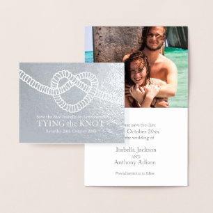 Carte Dorée Coeur Tying the Knot mariage argent enregistrer la