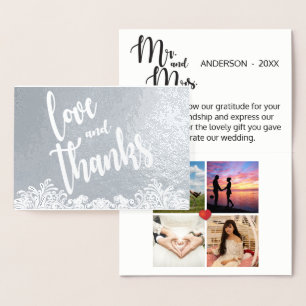 Carte Dorée Collage manuscrit d'amour et de merci de script su
