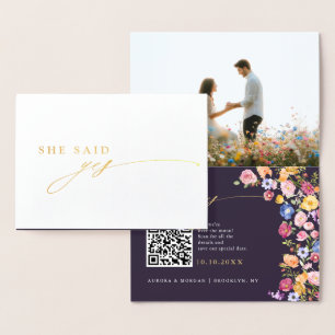 Carte Dorée Colorful Spring Fleur sauvage Meadow Enregistrer l
