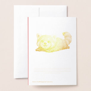 Carte Dorée Conception d'animal Kawaii de Panda Rouge Mignon s