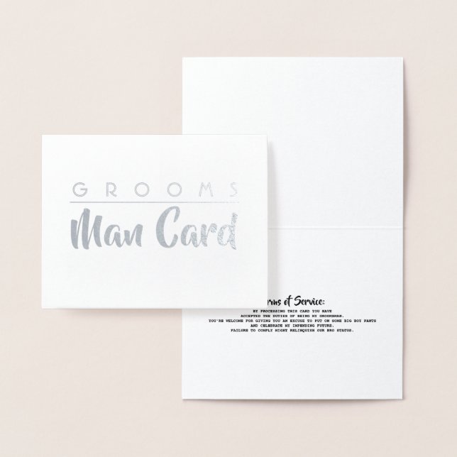 Carte Dorée Conditions d'utilisation de Grooms Man - Propositi (Affichage)