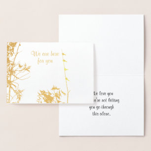 Carte Dorée Condolence Pas Seul Ami Ami Oiseaux De Famille