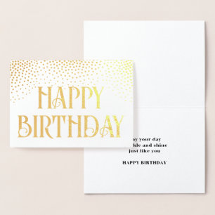 Carte Dorée Confetti élégant Vintage Joyeux anniversaire