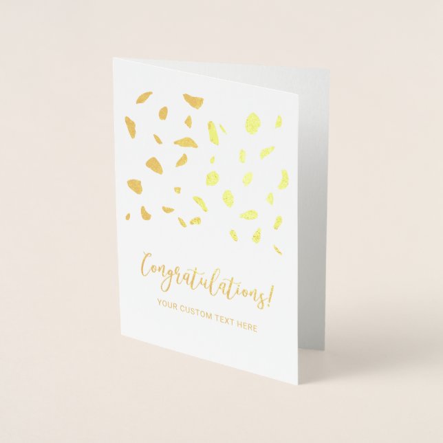 Carte Dorée Confettis de Pétales Félicitations (Devant)