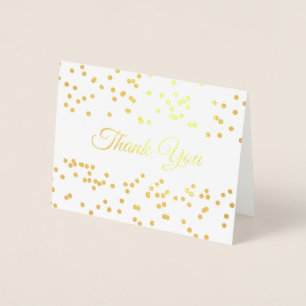 Carte Dorée Confettis de poussière d'or Merci