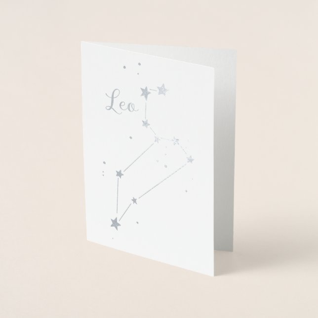 Carte Dorée Constellation Zodiac Leo Silver Foil (Devant)