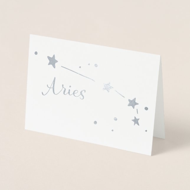 Carte Dorée Constellation Zodiaque des baies d'huile d'argent (Devant)