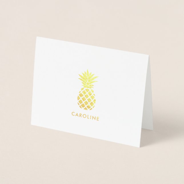 Carte Dorée Cool Merci ananas (Devant)
