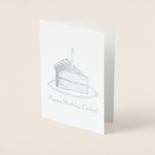 Carte Dorée Coupe de gâteau personnalisé Joyeux d'anniversaire
