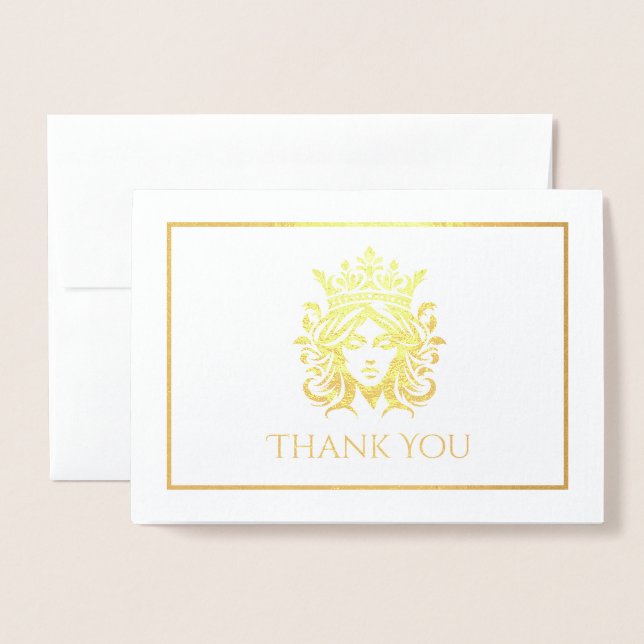 Carte Dorée Couronne (Devant avec enveloppe)
