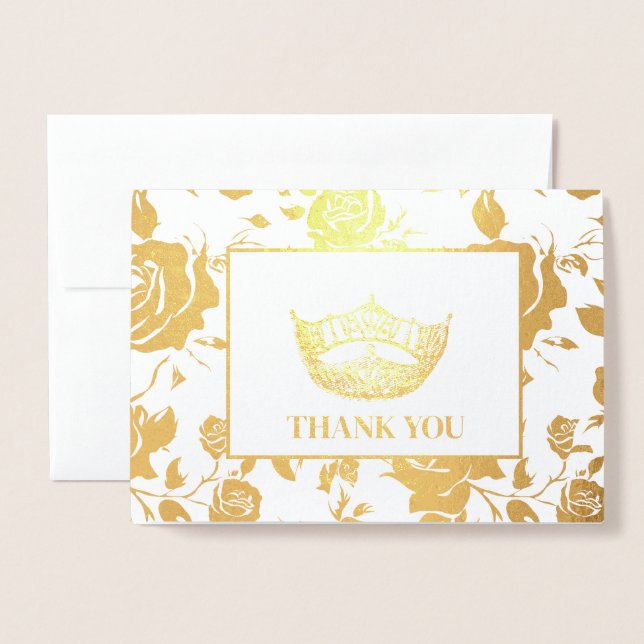 Carte Dorée Couronne (Devant avec enveloppe)