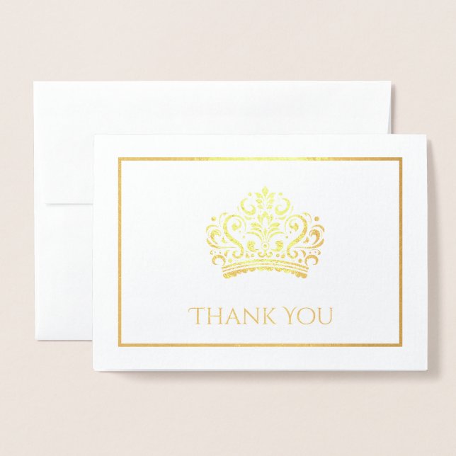 Carte Dorée Couronne de fête  (Devant avec enveloppe)