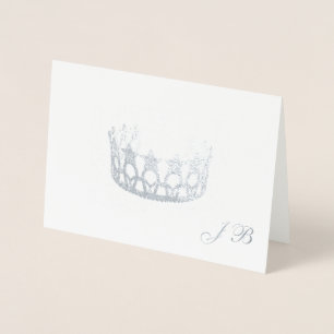 Carte Dorée Couronne en feuille d'argent Miss USA Style et car