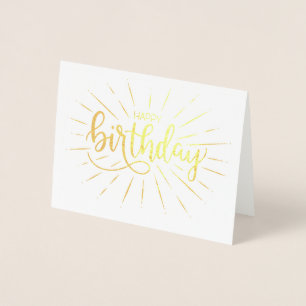 Carte Dorée Courrier minimaliste tendance Anniversaire Gold Ra
