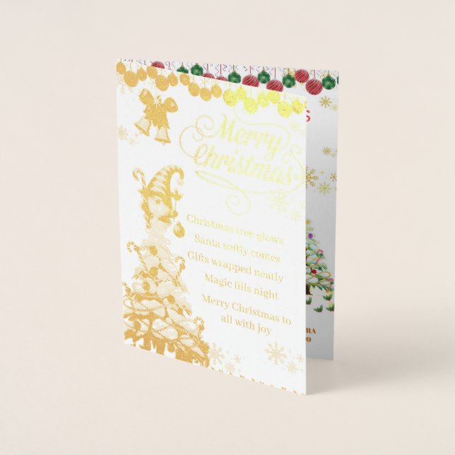 Carte Dorée Cozy Santa Christmas Foil Card (Devant)