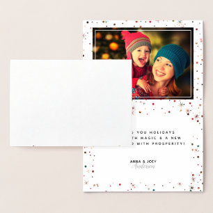 Carte Dorée CROIRE Script + Photo Couleur Correspondant Neige
