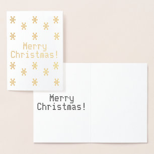Carte Dorée Customisez, Joyeux Noël, flocons de neige