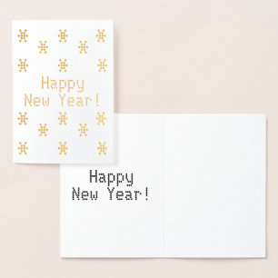 Carte Dorée Customisez-le, Bonne année, flocons de neige