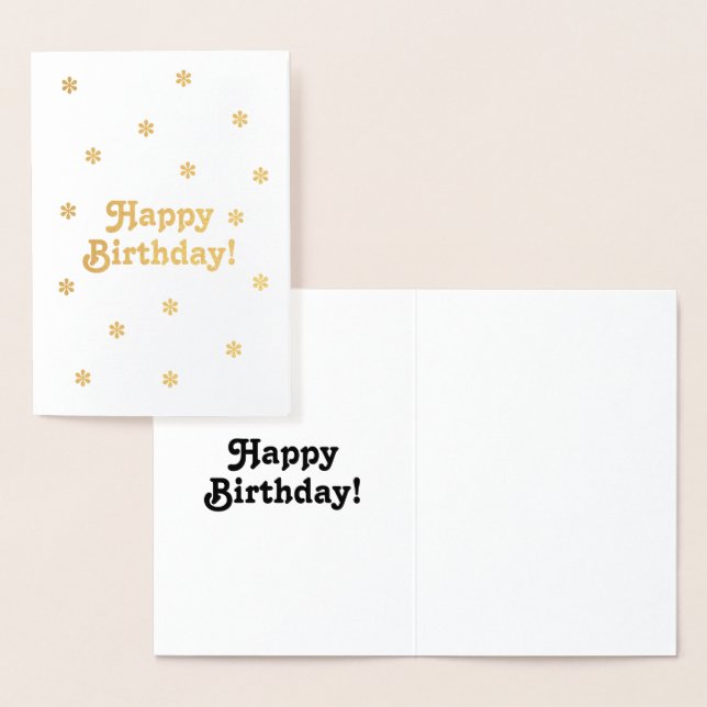 Carte Dorée Customisez-le, Joyeux anniversaire - argent ou or (Affichage)