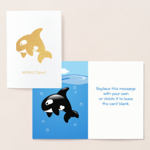 Carte Dorée Cute Little Orca - Baleine (Bien Fait)
