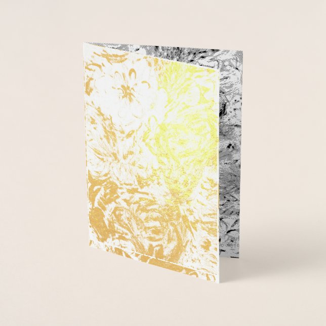 Carte Dorée Dahlia blanche (Devant)