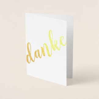 Carte Dorée Danke Allemagne Merci Brushstroke surdimensionnée