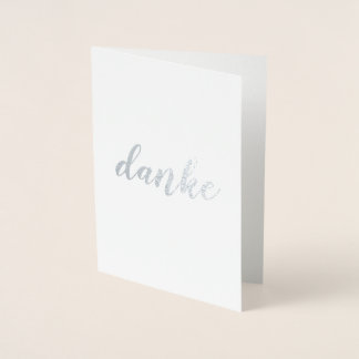 Carte Dorée Danke Merci allemand Brush Script élégant