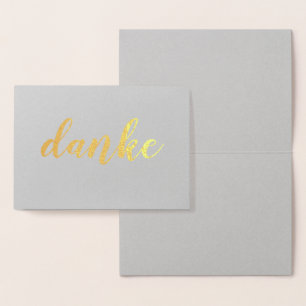 Carte Dorée Danke Merci allemand élégant script de brosse