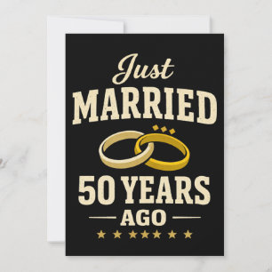 Carte dorée de célébration de 50 ans de mariage
