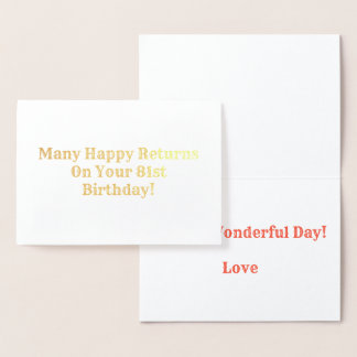 Carte Dorée De nombreux retours heureux