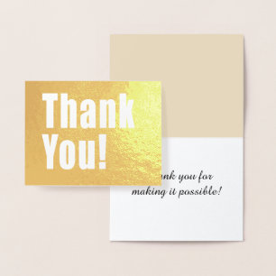 Carte Dorée Décor en Merci doré avec texte personnalisé