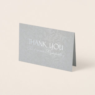 Carte Dorée Délicat motif floral Sympathie Merci Foil C