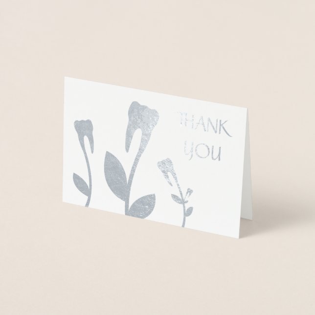 Carte Dorée Dents à fleur de Merci Foil Card (Devant)