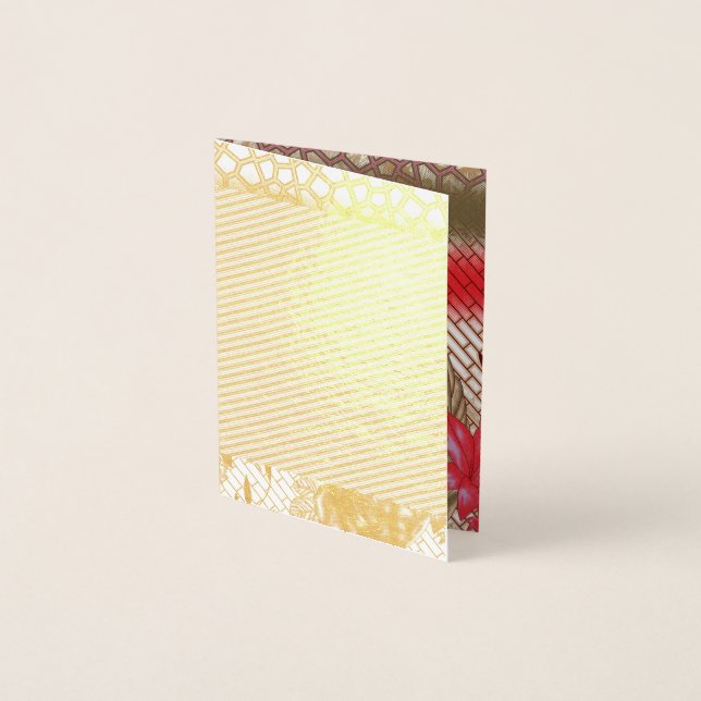 Carte Dorée Design de tissu complexe avec motifs floraux (Devant)