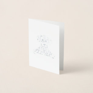 Carte Dorée Dessin simple de contour de chien en peluche dalma