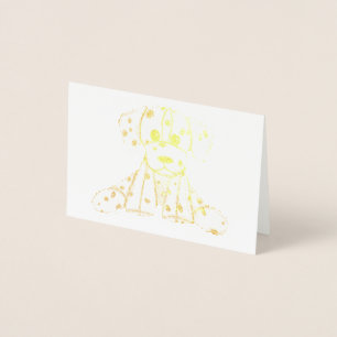 Carte Dorée Dessin simple de contour de chien en peluche dalma