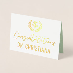 Carte Dorée Diplôme d'études de MD Med personnalisé Moderne
