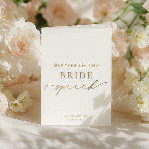 Carte Dorée Discours de mariage de la mère de la mariée d'Elle