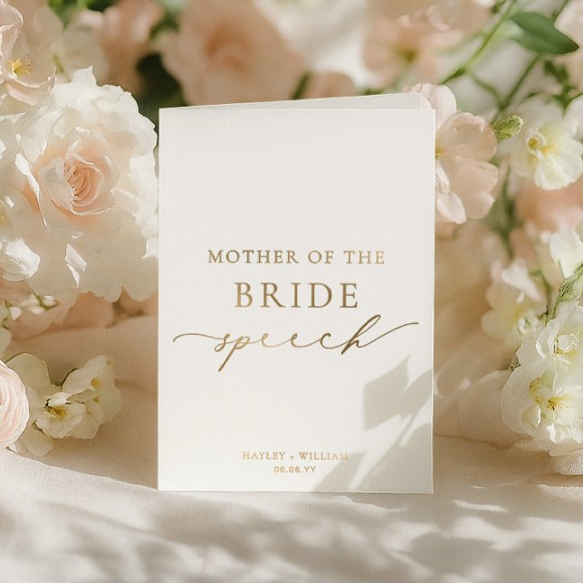 Carte Dorée Discours de mariage de la mère de la mariée d'Elle (Créateur téléchargé)
