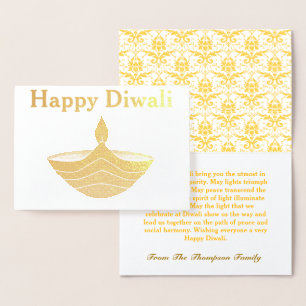 Carte Dorée Diwali doré personnalisé