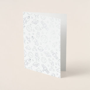 Carte Dorée Doodles spatiaux