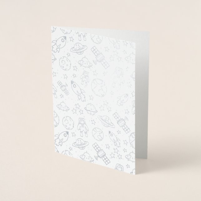 Carte Dorée Doodles spatiaux (Devant)
