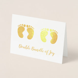 Carte Dorée Double Bundle de Joy Twins Nouveau bébé Or