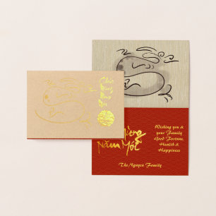 Carte Dorée Dragon original dessin Luxe FGC Lunaire 2024